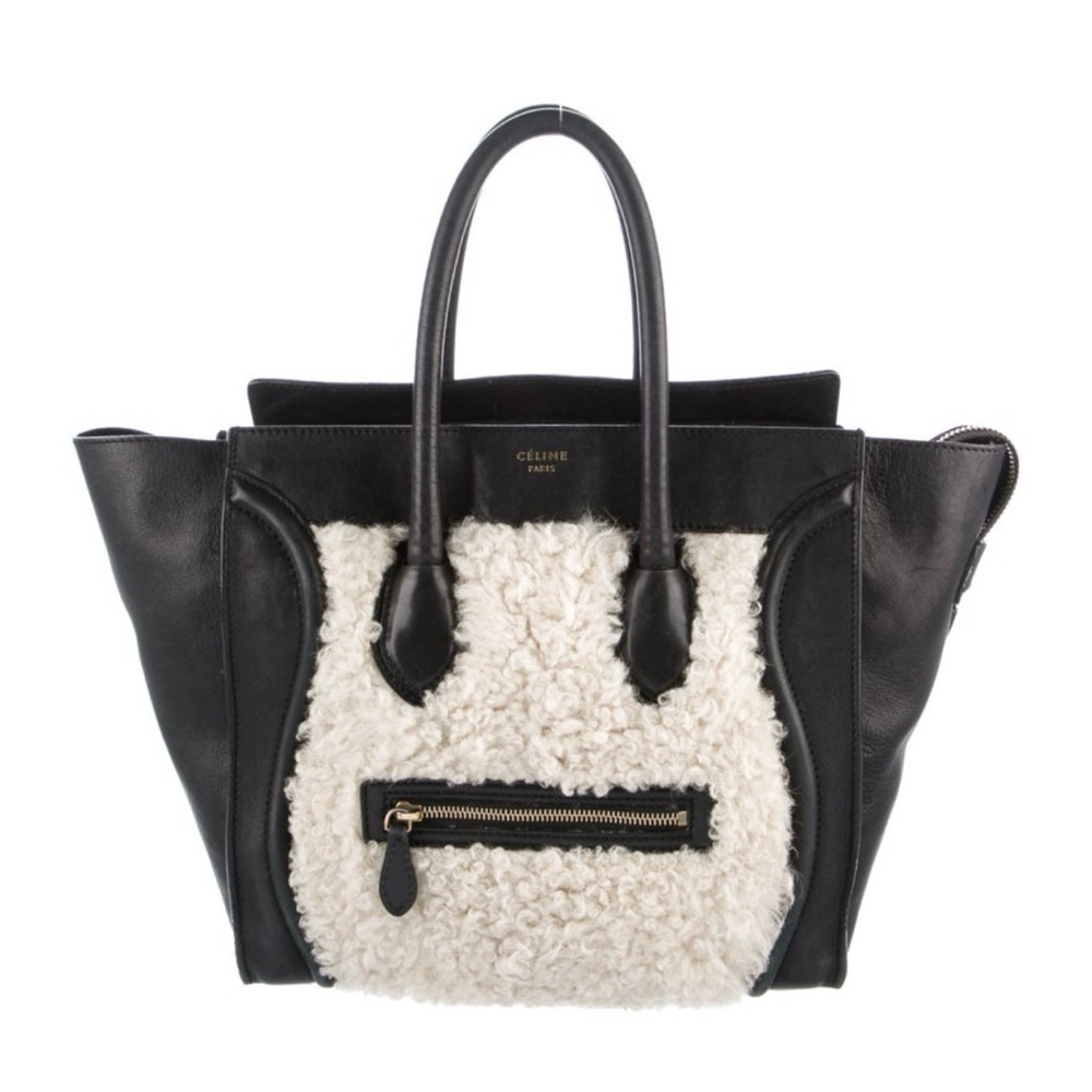 Celine Mini Luggage Shearling Bag Rare & HTF EUC
